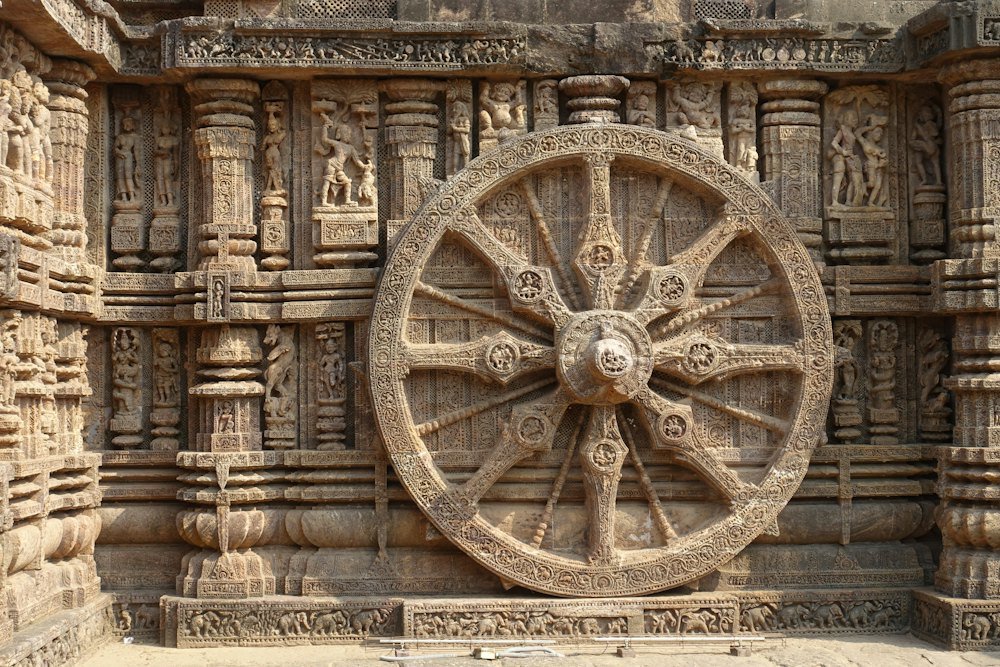 Stone chariot wheel at Konark Sun Temple